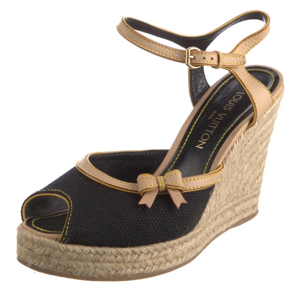 Louis Vuitton Isola Canvas Wedge Espadrilles Sandals FR38.5 US8 $1030 - Picture 4 of 15